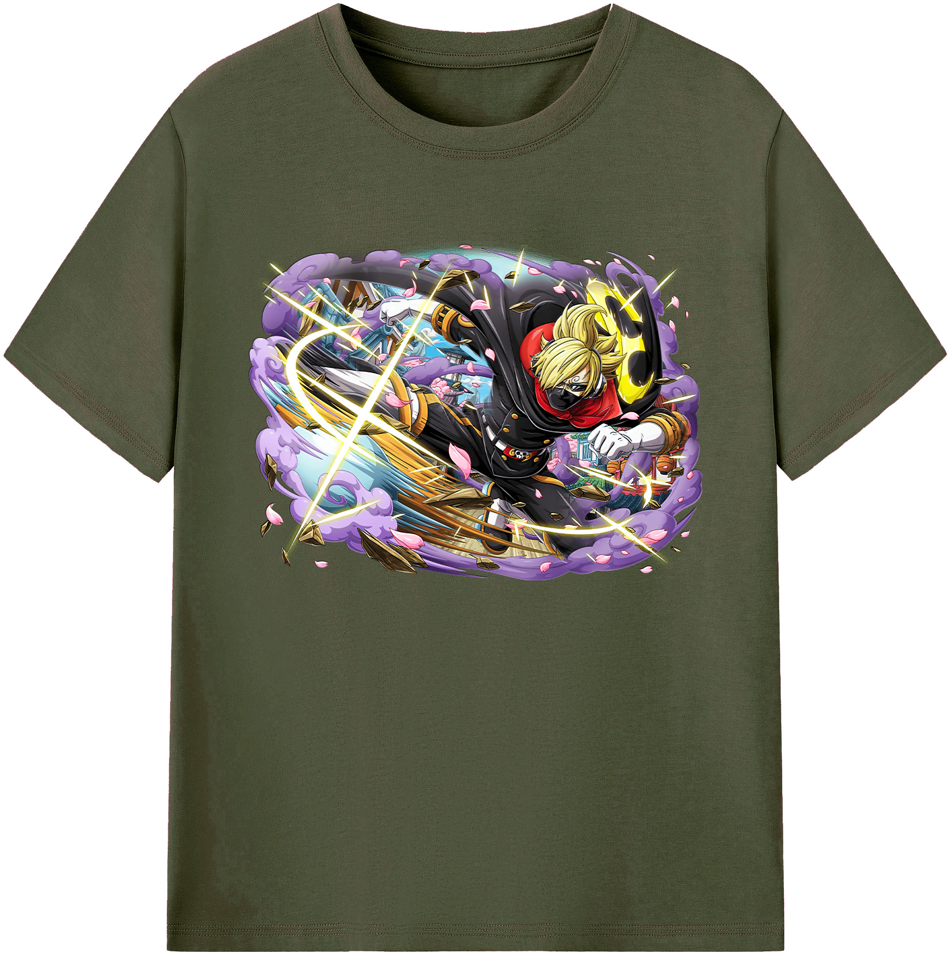 （画像用） ワンピース サンジ ONE PIECE Sanji 綿100％ メンズ半袖Tシャツ｜肌触りやわらか＆通気性